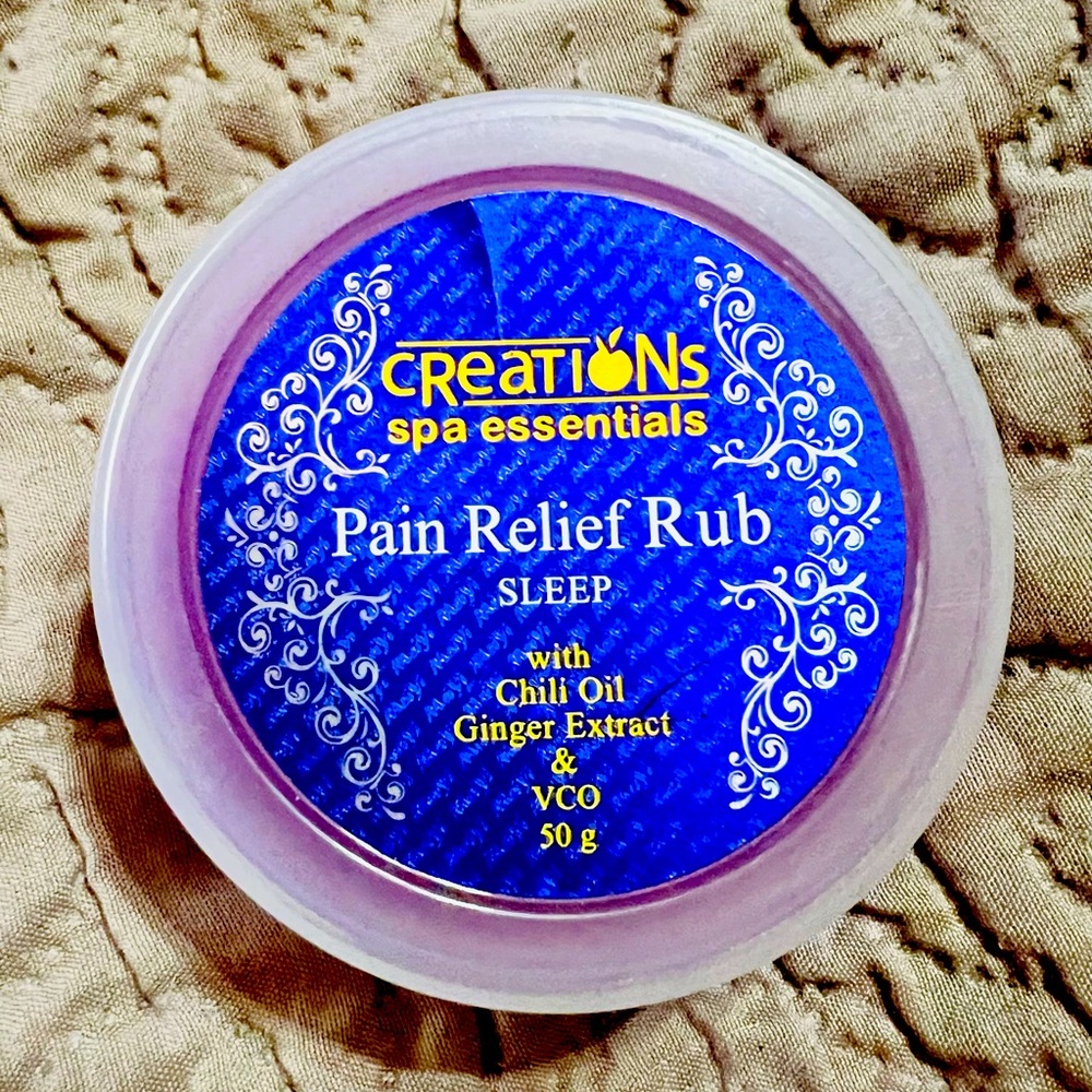 Creations pain relief rub, helps for sleep